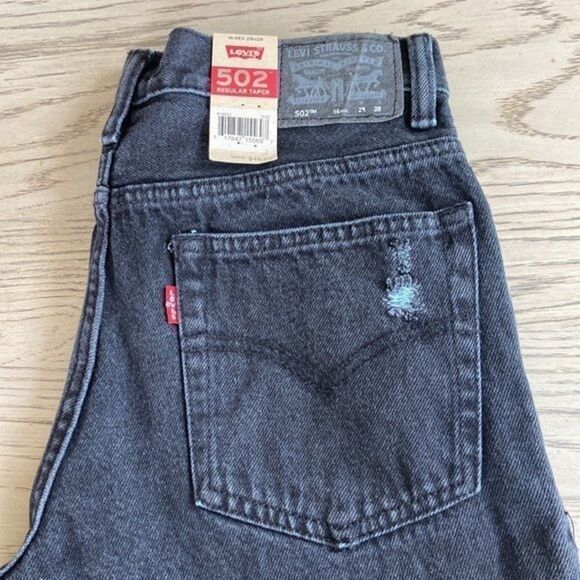 NEW Black‎ distressed 502 Levi’s 16 Reg - Picture 2 of 7